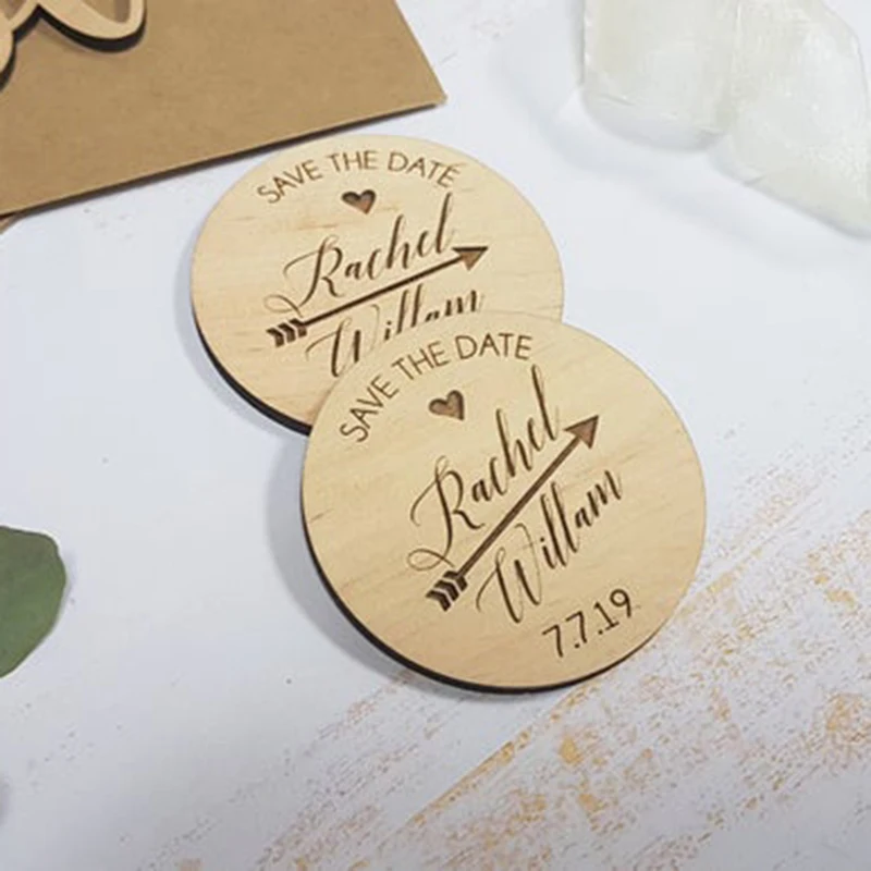 

Simple love arrow wedding save date magnet wood save date magnet antique save date magnet with envelope