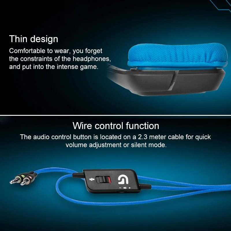 Наушники Logitech G430 с проводным управлением Dolby 7 1 игровая гарнитура объемным звуком
