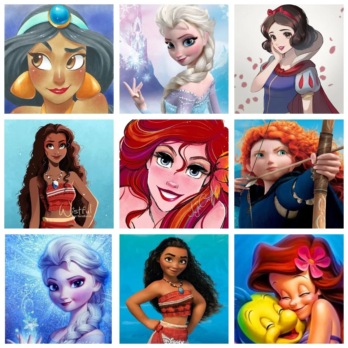 

Disney Princess Jasmine Cartoon Aladdin Magic Lamp DIY 5D Diamond Painting Embroidered Mosaic Wall Decoration Children's Gift
