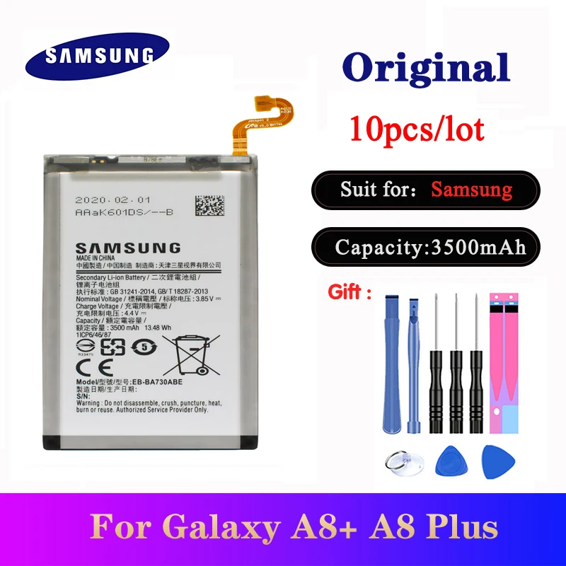Оригинальный аккумулятор для телефона Samsung Galaxy A8 + Plus 10 шт./лот 2018 г. с