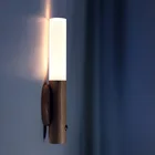 Портативная деревянная Светодиодная лампа с умным датчиком, инфракрасный светочувствительный настенный светильник, беспроводной ночсветильник с зарядкой от USB, 2 в 1