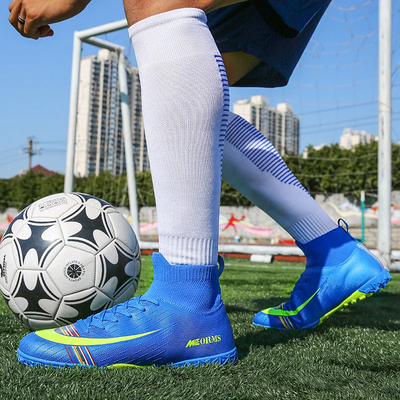 Высокие мужские футбольные бутсы комнатные тренировочные кроссовки газон