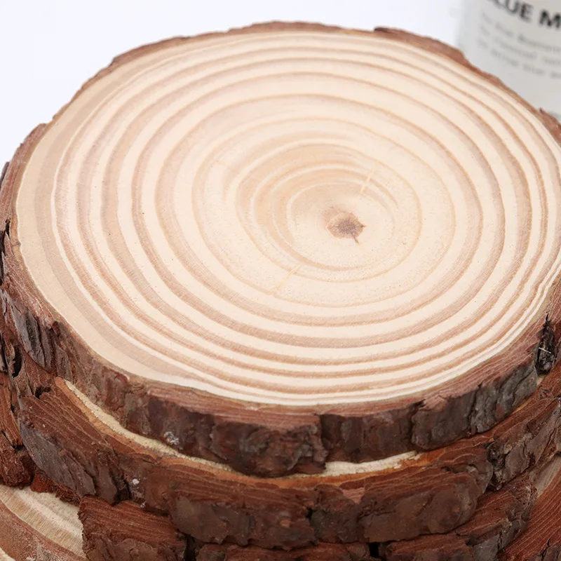 8-35 см утолщенные круглые деревянные ломтики из натуральной сосны незавершенные