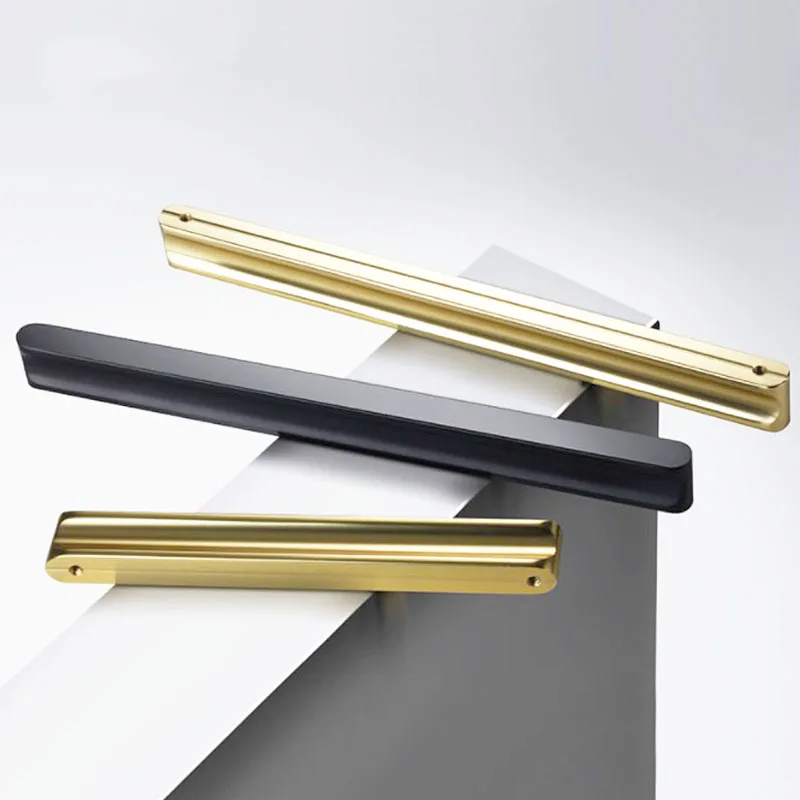 Ручка для мебели длинная ручка черного и золотого цвета из алюминиевого сплава с