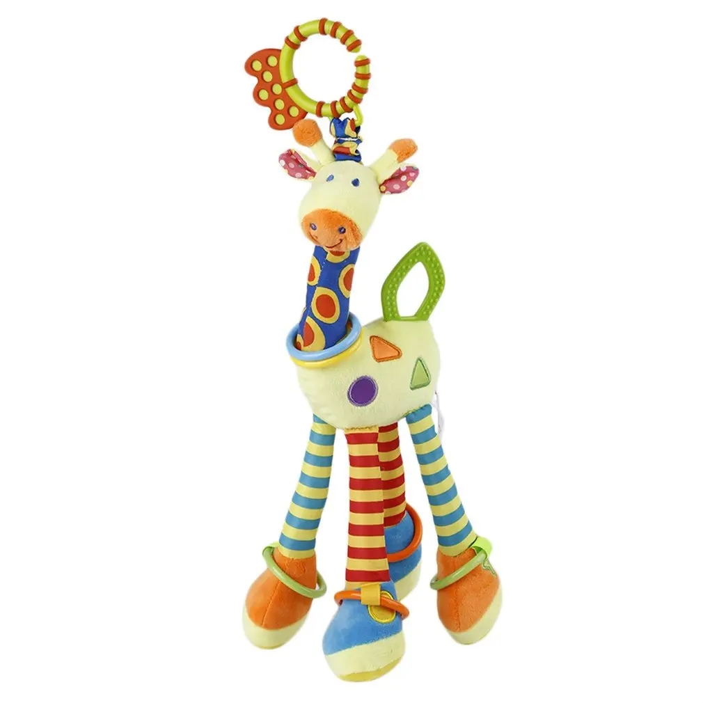 

OCDAY Baby Giraffe Hanging Pram Bed Bells Soft Toy Animal Handbells Rattles Funny Educational Mobiles Toys Hand Bell Rattle Hot