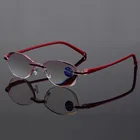 Очки для чтения без оправы с защитой от синего света, женские Овальные очки для чтения с алмазной резкой и дальнозоркостью, красные очки для женщин от + 1,5 до + 4,0