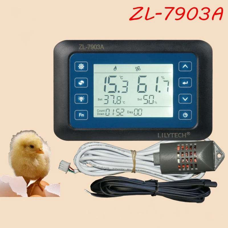 

Lilytech ZL-7903A, 100-240Vac, Super Multifunctional Automatic Temperature and Humidity Incubator Controller, XM-18
