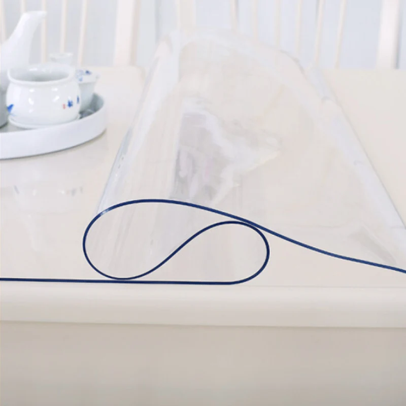 

1.5mm Transparent PVC Tablecloth Rectangle Table Cloth Waterproof Table Cover Soft Glass Dining Table Mat Kitchen Decoratio