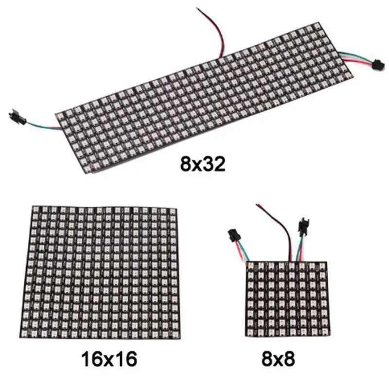 Полноцветная светодиодная панель RGB матричный модуль SMD 5050 WS2812B 8*8/8*32/16*16 пикселей 5