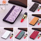 Кожаный чехол-книжка с блестками для iphone 11 Pro Max 12 mini X XR XS Max 7 8 6 s 6 s Plus 5 5S SE 2020, защитный чехол-Бумажник для телефона