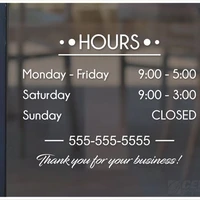 custom store hours of operation window door decal business hours storefront open and closed sign sticker vinyl decor