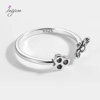 925 sterling silver oxide ring bee zircon cute stylish opening ring fine jewelry gift silver finger rings for women wholesale