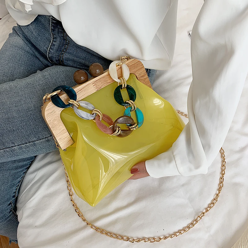Женская сумка через плечо из ПВХ прозрачная femme totebag Корейская на бретельках