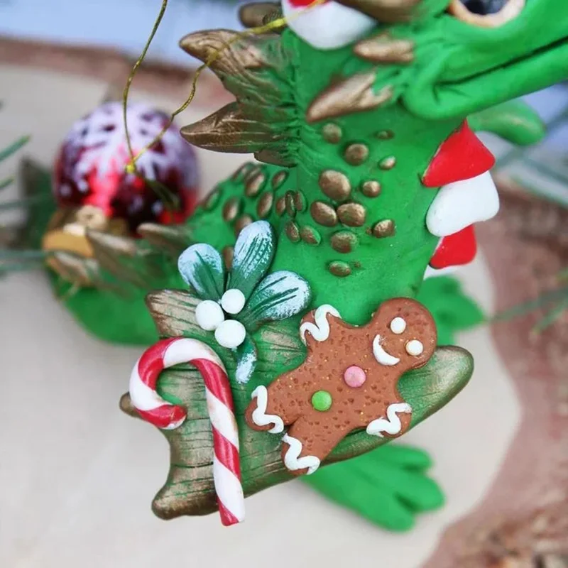 

Newly Santa Baby Dragons Christmas Ornament With Lanyard Cute Christmas Dragons Toy For Home Decorative