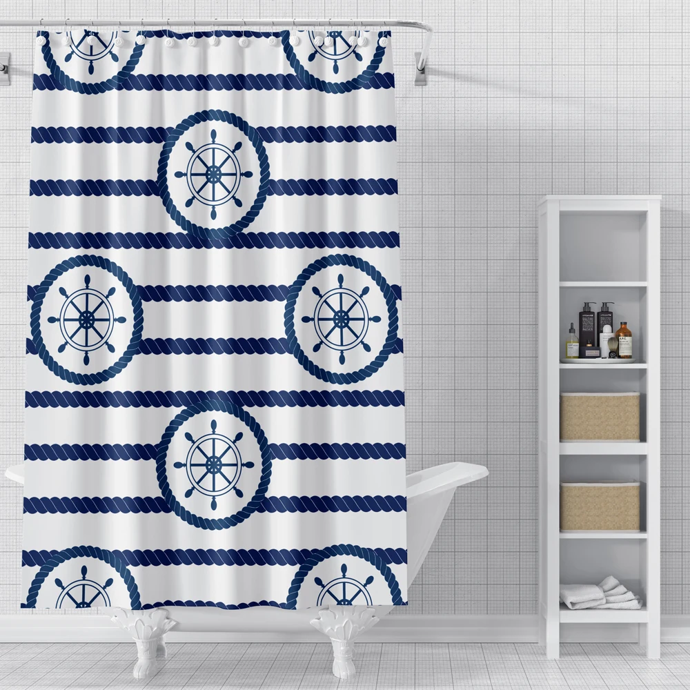 Стикеры морской тематики занавеска для ванной водонепроницаемая душа штора из