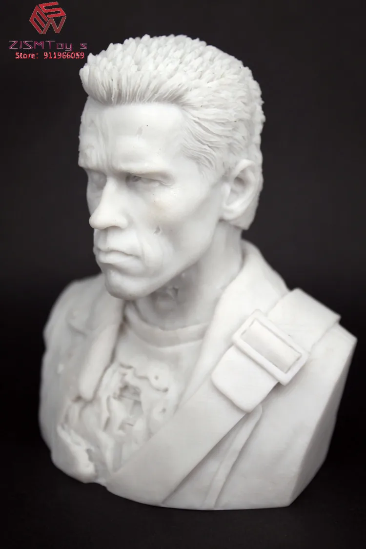 

[New] 12cm Terminator T800 Bust Arnold Schwarzenegger resin figure statue toy Battle Damage Collection model desk decoration