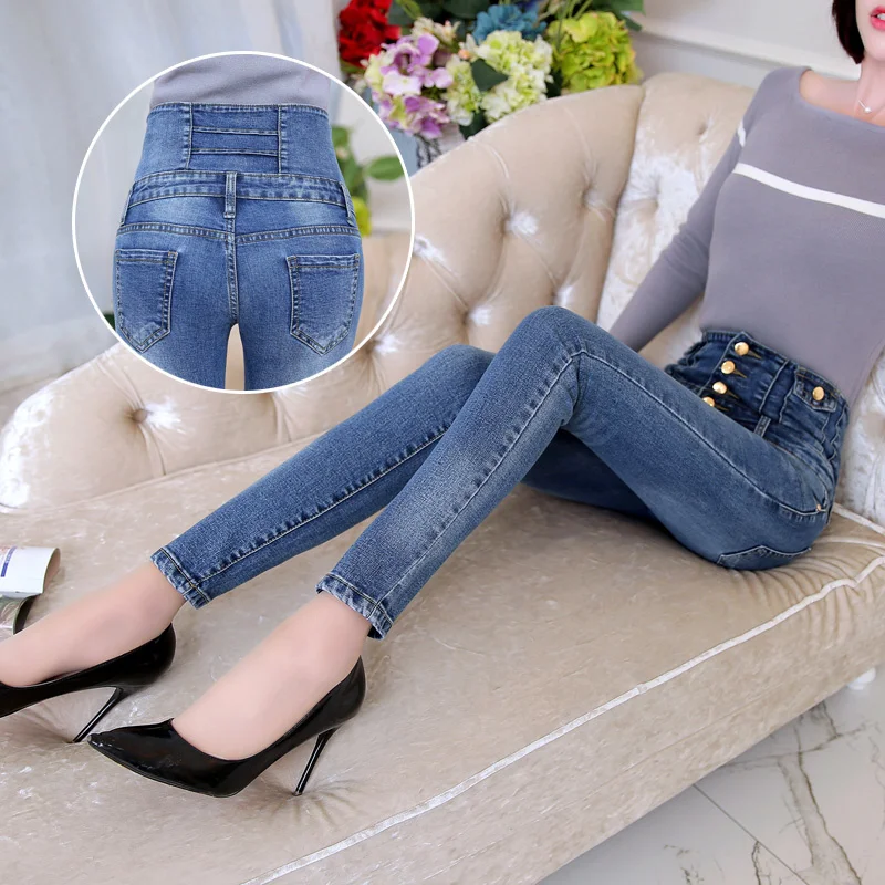 

Women's Jeans High Waist Denim Trousers Female 2021 Fashion Elastic Stretch Hip Slim Fit Skinny Woman Pencil Pants