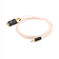 high quality 3 5mm male to rca male hifi 1 to 2 audio aux cable ofc pure copper audio cable