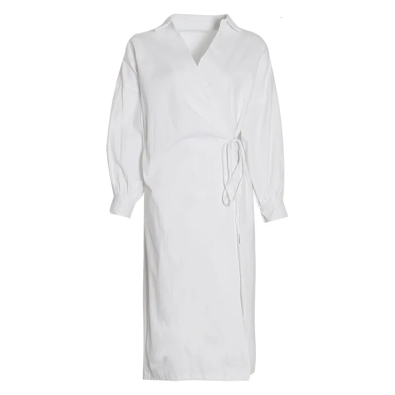 Женское миди платье рубашка летнее Повседневное туника с рукавами фонариками и