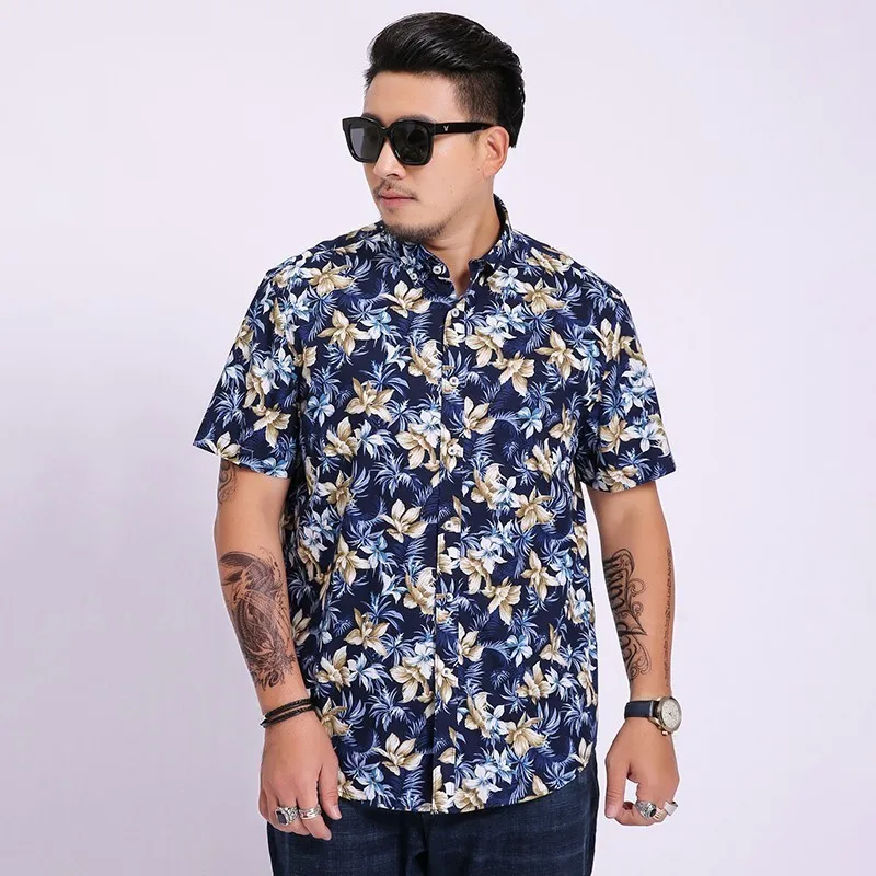 

plus size 8XL New Arrival Mens Hawaiian Shirt 2020 Male Casual Camisa Masculina Printed Beach Shirts Short Sleeve Brand Clothing