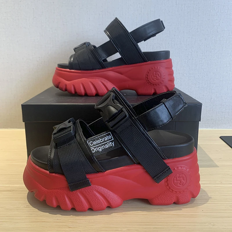 Босоножки на танкетке высотой 8 см/3 1 дюйма женская модная обувь толстой подошве