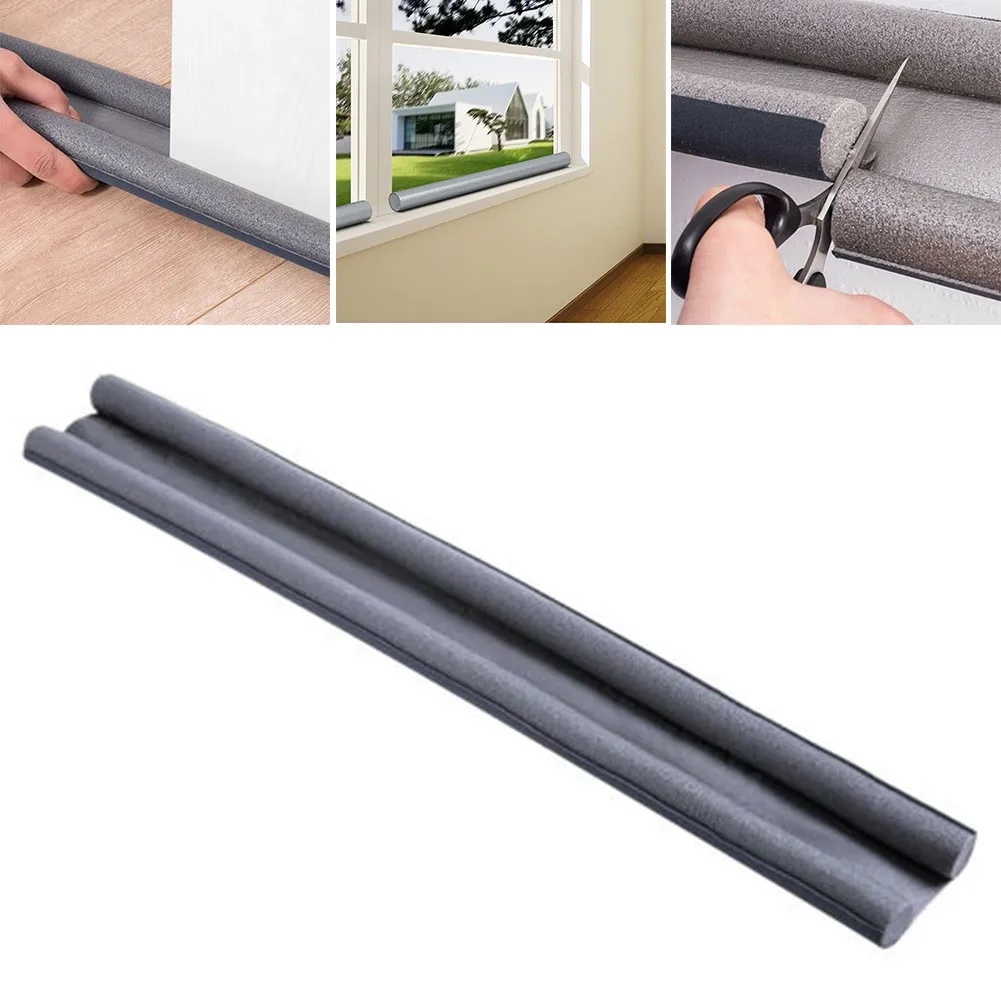 

Waterproof Door Seal Strip Draught Excluder Stopper Bottom Guard Double Protector Doorstop Wind Dust Draft Blocker Sealer Home