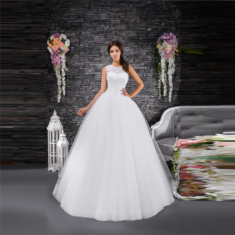 

Кружевное бальное платье без рукавов с аппликацией, свадебные платья 2021, платье принцессы на шнуровке с пуговицами сзади, свадебные платья