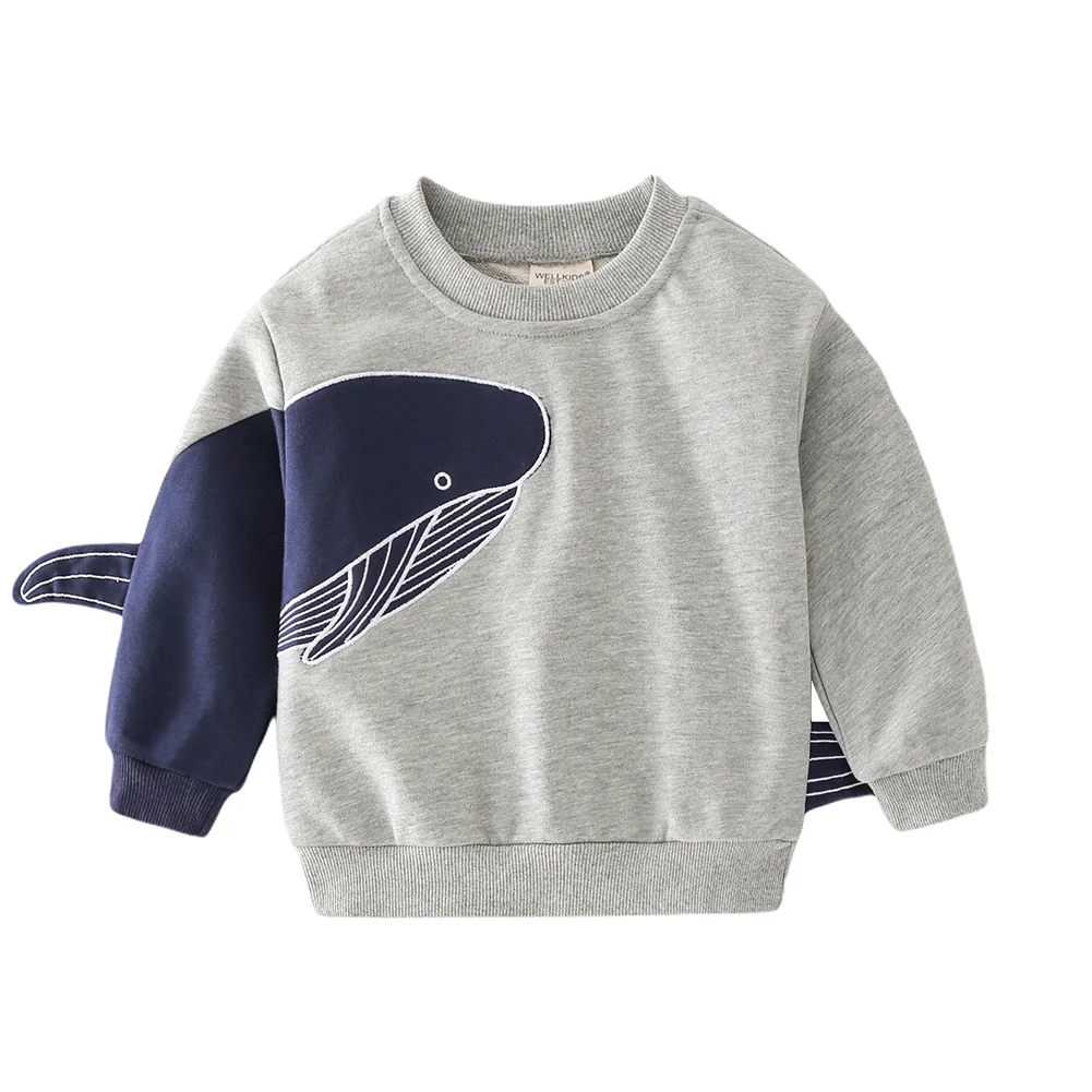 

Autumn Spring Kids Boy Swestshirt Pullover Cartoon Versatile Long Sleeve Hoodies Toddler Children Clothes Top
