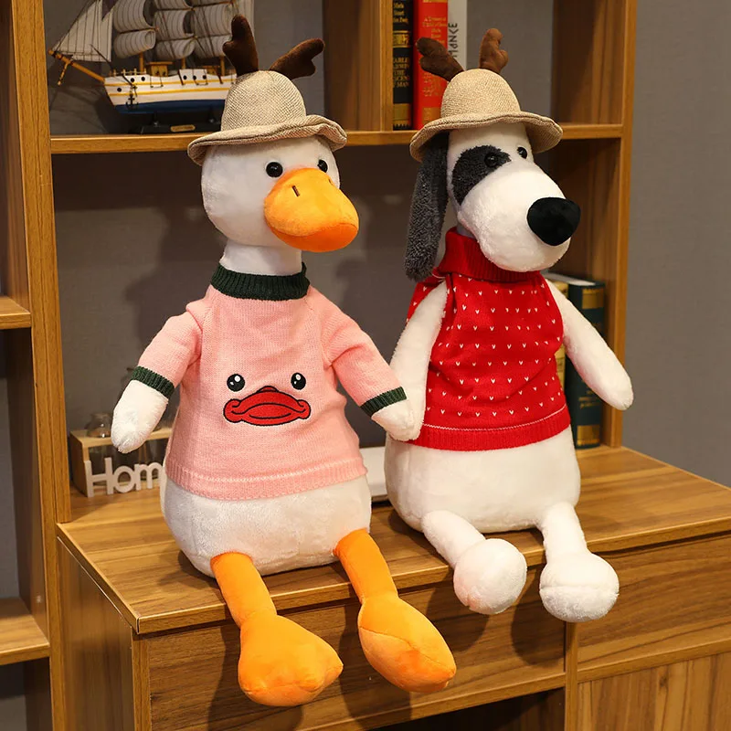 

Cartoon Kawaii Duck Dog Plush Toy Anime Plush Toy Wear Cloth Stuffed Dolls Soft Toys Animal Doll Cute Stuff Plushie Dolls