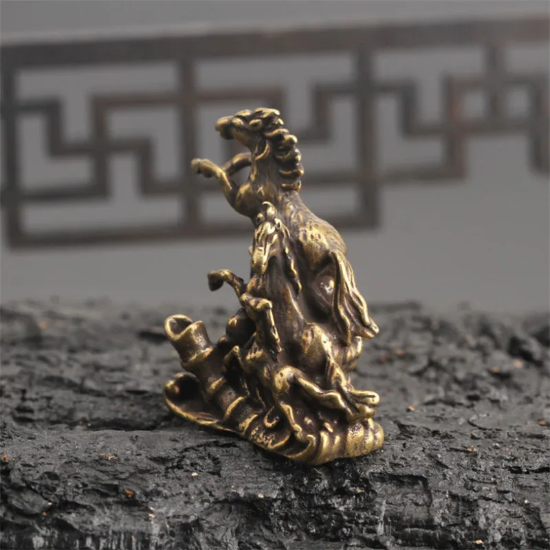 Твердая латунь бегущие лошади маленькая статуя подставка для ароматических
