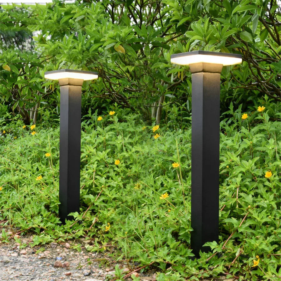 40/60CM Outdoor Garden LED Lawn Lamp Waterproof Aluminum Pathway Bollards Light Villa Patio Walkway Landscape Pillar Lights