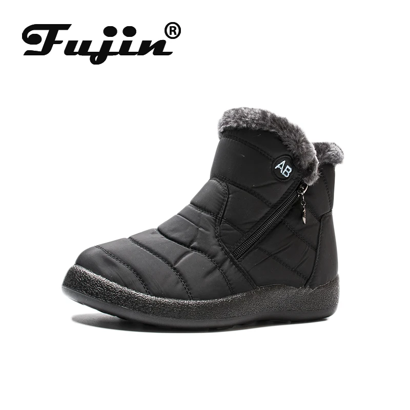 Fujin/женские зимние ботинки Водонепроницаемые бархатные хлопковые теплые женские