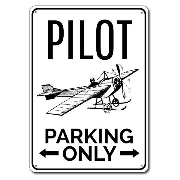 

Pilot Parking SignMetal Tin Sign Metal Sign,Airplane Gift, Aviator Sign