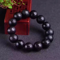 genuine natural black obsidian six word design bracelet round beads woman men bracelet gemstone 10mm 12mm 14mm 16mm 18mm aaaaaa