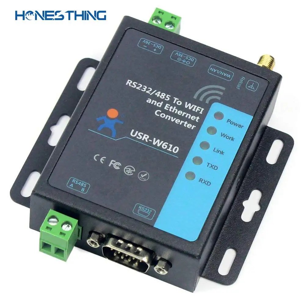 HonesThing RS232 RS485 к Wi Fi Ethernet преобразователь серийный TCP IP Серверный модуль RJ45 LAN