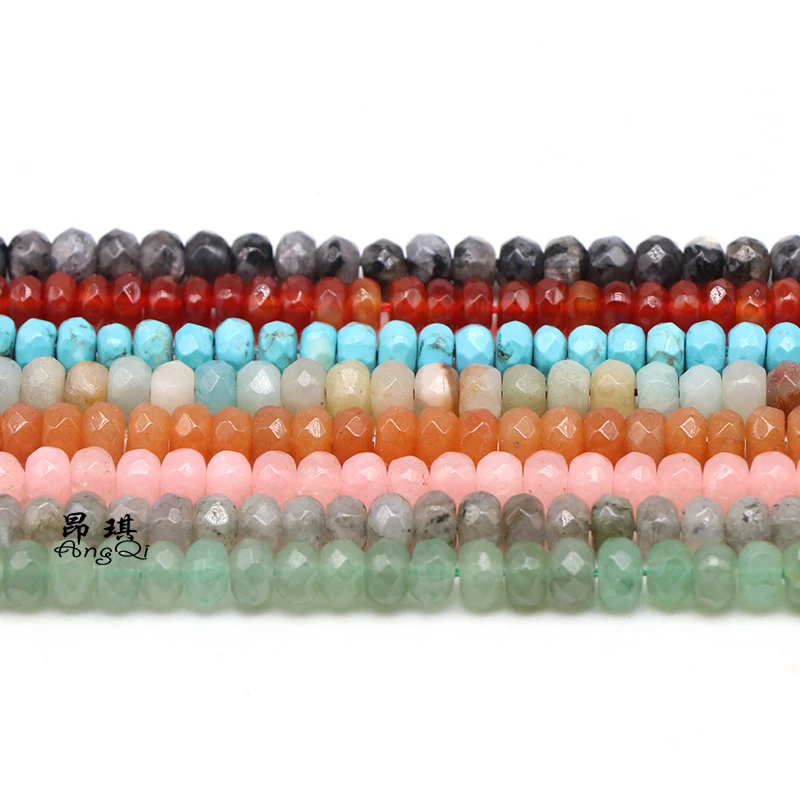 Бусины из натурального камня разноцветные сердолик оникс 4 х 6 мм | Украшения и