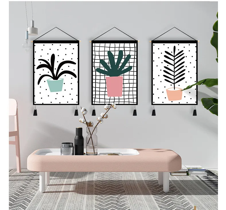 Nordic Deer Tapestries Leaf Wall Hanging Painting Cloth Money Tree Tapestry With Tassel Home Decor Living Room Art Tapiz | Дом и сад