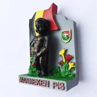 qiqipp belgian capital brussels landmark urine child statue tourism commemorative decorative crafts magnet refrigerator sticker