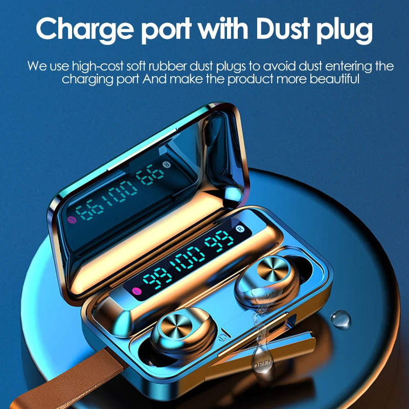 Беспроводные наушники Bluetooth 5 0 со светодиодным цифровым дисплеем спортивные