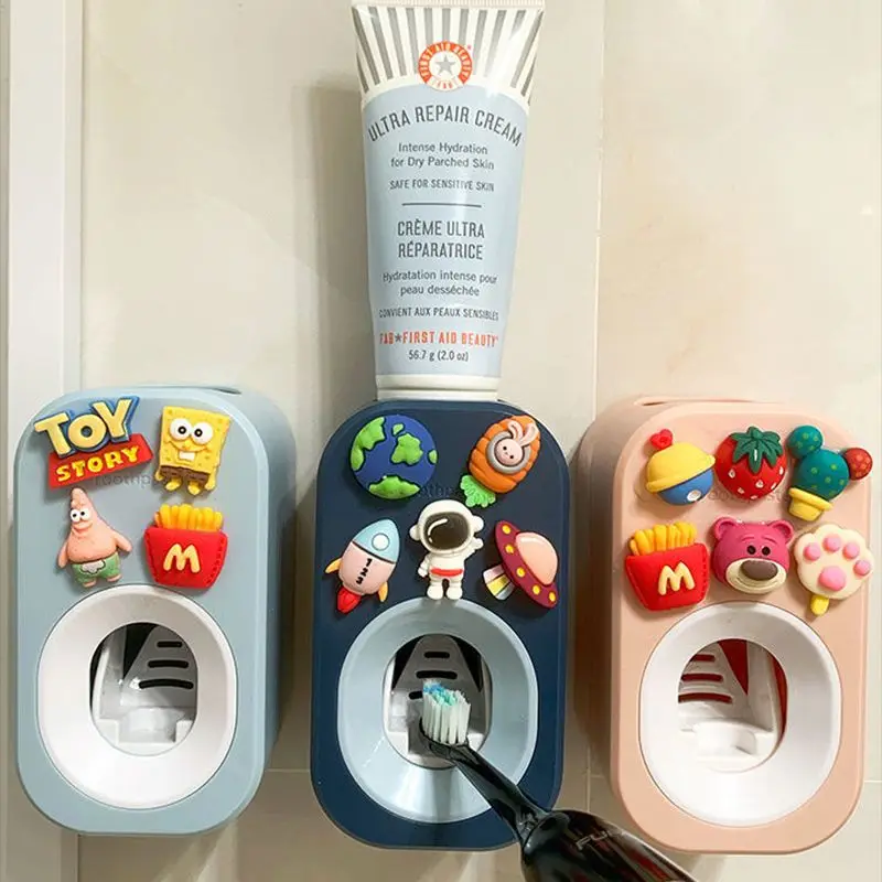 

Cartoon Automatic Toothpaste Squeezing Artifact Cute Children's Creative Lazy Toothpaste Squeezer Free Punch Paste Rack