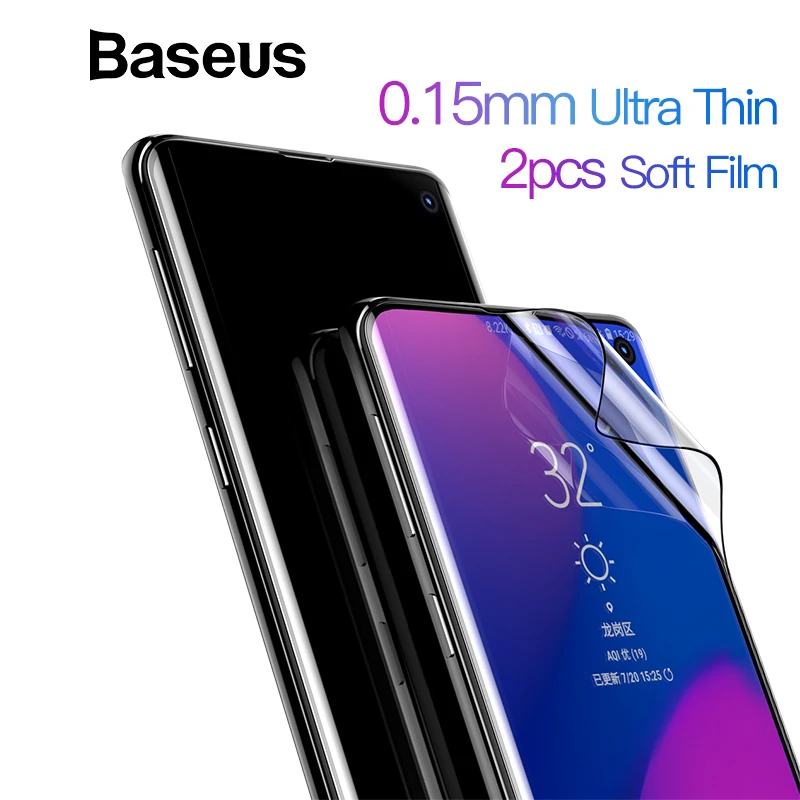 Baseus 2 шт 0,15 мм Защитная пленка для samsung S10 S10+ защита экрана тонкая полное покрытие мягкая пленка для samsung Galaxy Note 10