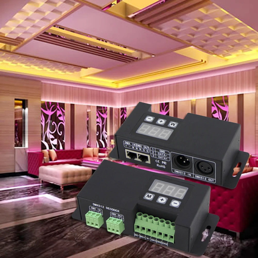 DC12V-24V DMX512 6A * 3CH выходной сигнал BC-853 DMX512/1990 контроллер декодера для RGB светодиодной