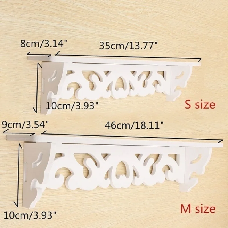 Модная деревянная белая резная настенная полка для хранения стойка домашний