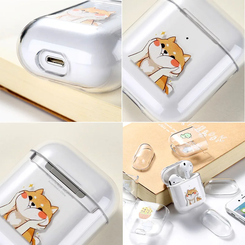 

Case For Apple AirPods 1 2 Cute Earphone Soft Transparent Protective Cover Coque For Air pods 1 2 Accessories Covers