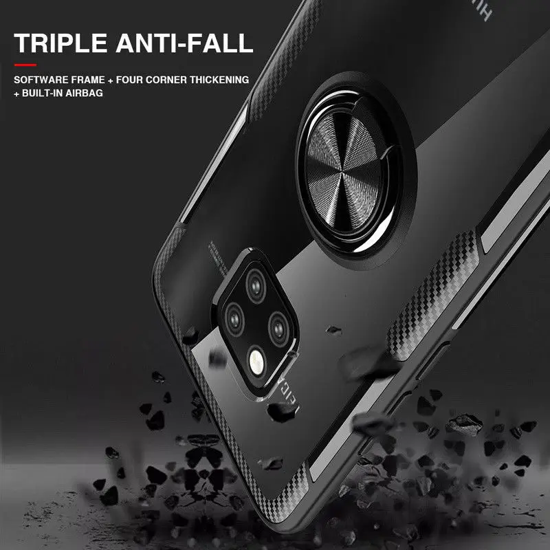 Чехол-бампер для huawei Honor 8x, чехол, Твердый Мягкий Прозрачный чехол для huawei mate 20 Pro lite Honor 8x Max 7x10 play, чехол с кольцом-держателем