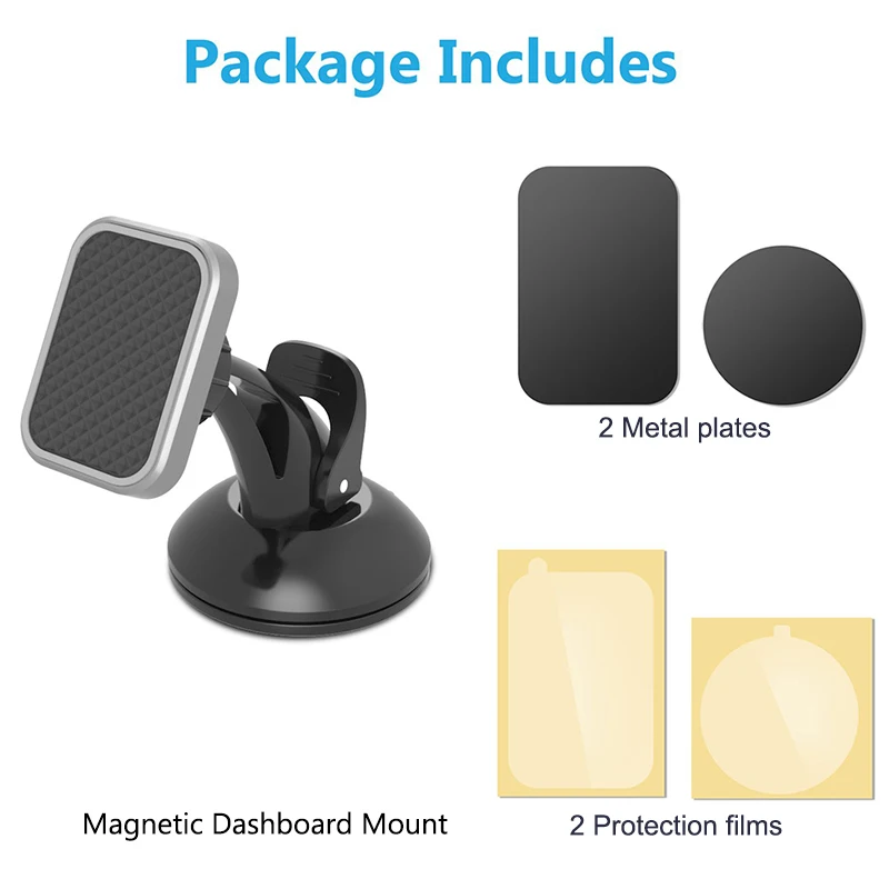 Square Gray XMXCZKJ, магнитный автомобильный держатель для телефона, подставка для iPhone 11 Pro, максимально сильное крепление на присоске, магнитный держатель для телефона в автомобиле - Цвет: Square Gray