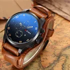 Мужские часы с римскими цифрами на ремешке из искусственной кожи Blu-ray, кварцевые аналоговые деловые наручные часы, мужские часы