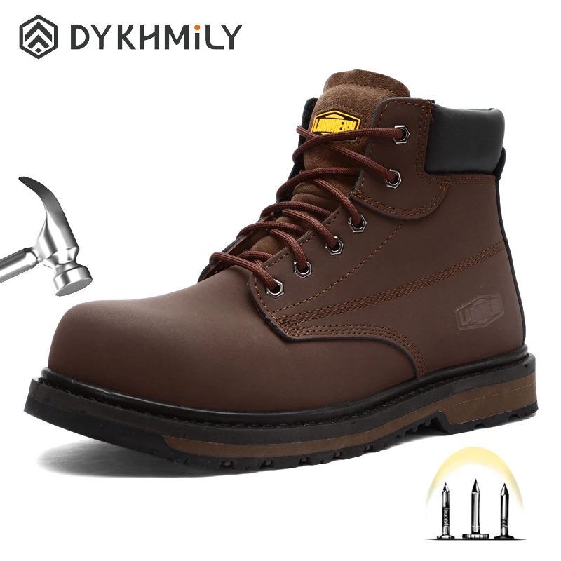 DYKHMILY/рабочие ботинки со стальным носком для мужчин Нескользящие