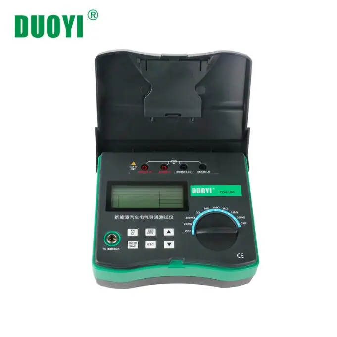 

Цифровой автомобильный тестер сопротивления DUOYI DY4106, микро-Омметр 10u-200koh с датчиком температуры