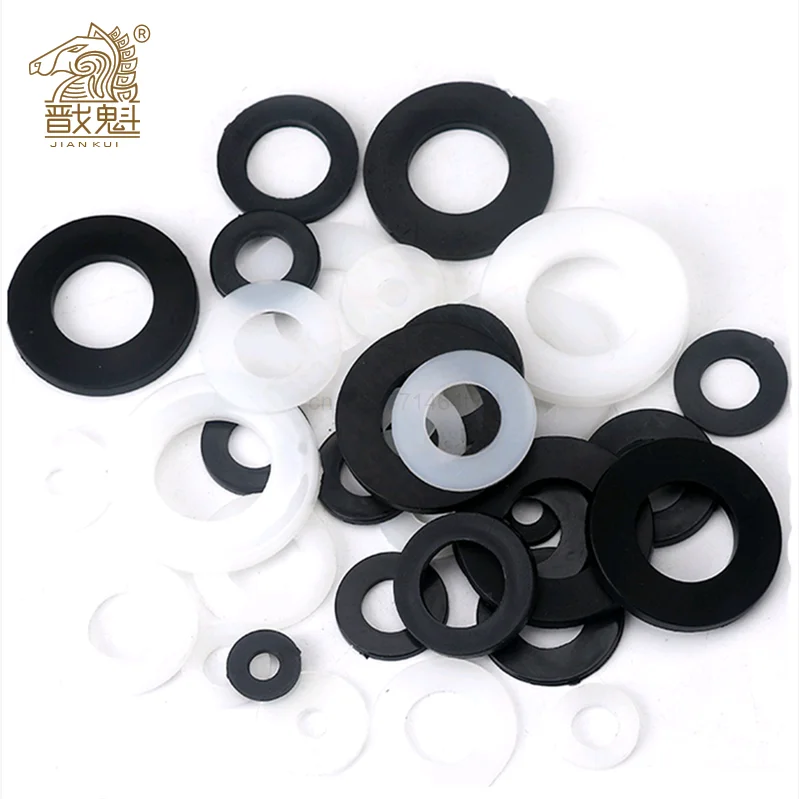 

M2 M2.5 M3 M4 M5 M6 M8 M10 M12 M14 M16 M18 M20 White Black Nylon Plastic Flat Washer Plane Spacer Insulation Seals Gasket Ring